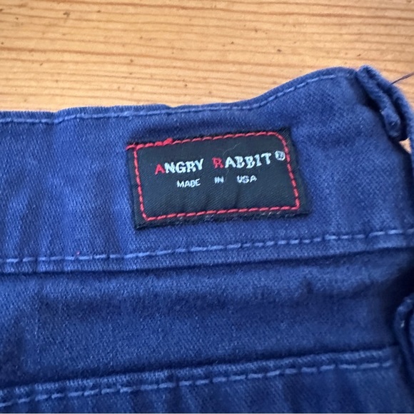 Angry Rabbit Anthropologie made In The USA stretch pants blue size 10/12 - Picture 4 of 9